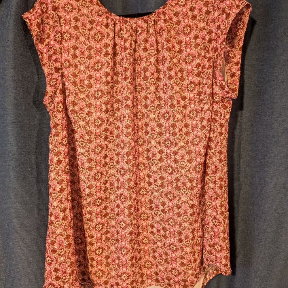 DR2 Pink and Brown Floral Blouse